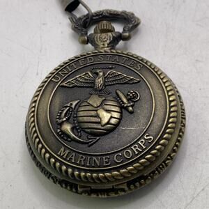 United States Marine Corps Pocket Watch Works New Battery